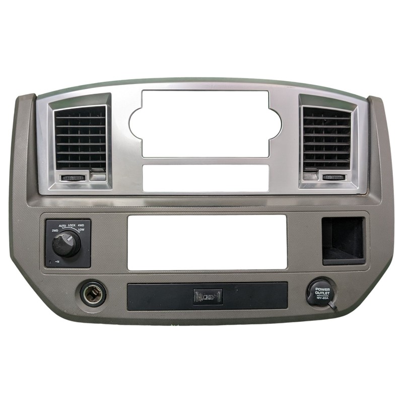 2006-2008 Dodge Ram 1500 2500 3500 Radio Bezel Center Dash Trim Silver Gray OEM