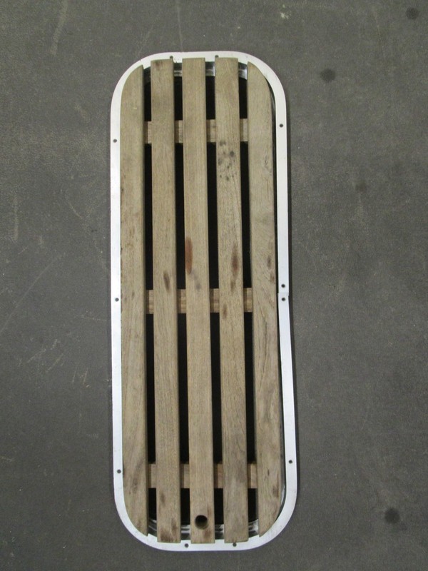 1987 Rinker Floor Deck Ski Hatch Cover Teak Aluminum Frame 37 1/2" x 13 3/8"