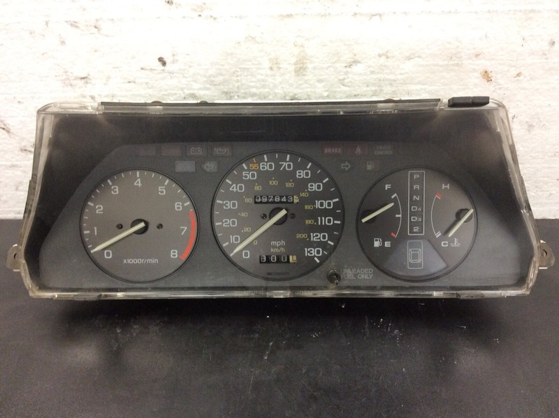 86-89 Accord 4Dr LX AT Instrument Cluster Speedo Tacho Meter Gauges 97k OEM