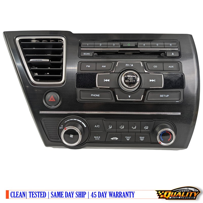 2013-2015 Honda Civic Sedan Am/Fm Cd Mp3 Player Radio 39100-Tr3-A314-M1 OEM 2Xc3