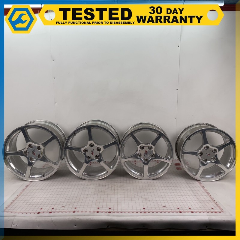 97-04 CORVETTE C5 POLISHED FACTORY R17" 1R8" INCH ALLOY WHEEL RIM SET OEM