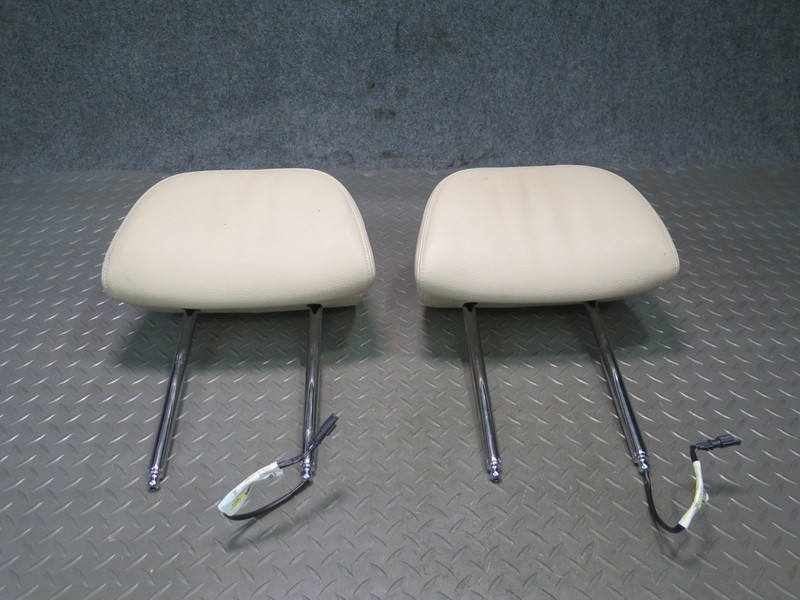 2014-2018 BMW F15 X5 FRONT LEFT & RIGHT SEAT LEATHER HEADREST SET OF 2
