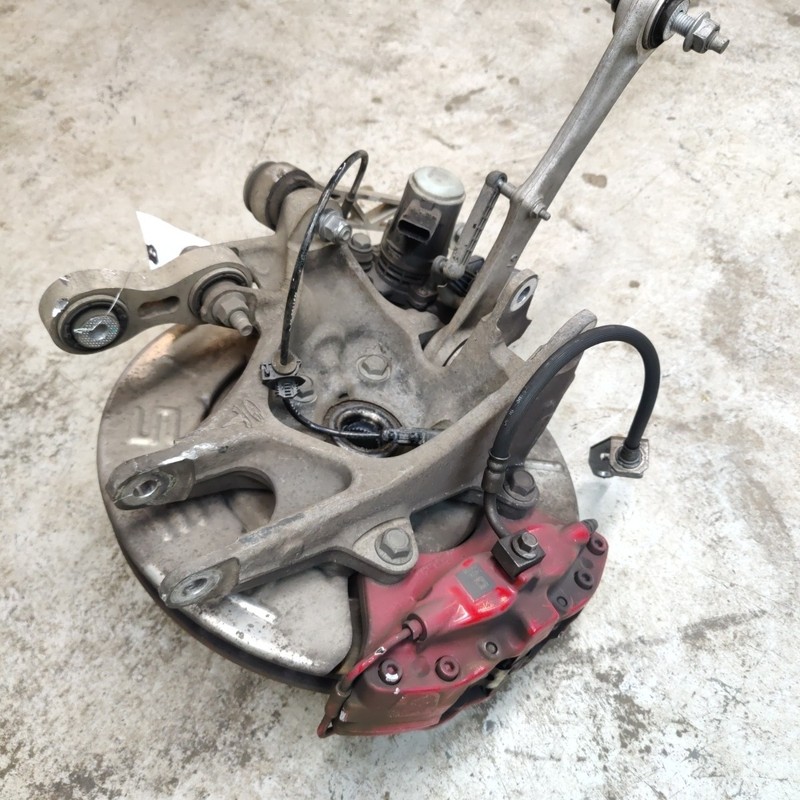 12-20 Tesla Model S Rear Right Spindle Knuckle Wheel Hub Rotor Caliper N-29001