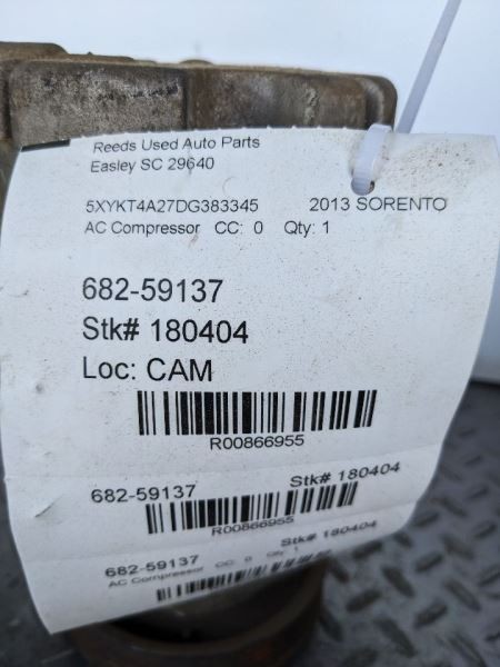 AC Compressor 6 Cylinder Without Rear AC Fits 12-13 SORENTO 866955