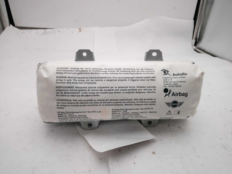 2015 MINI COUNTRYMAN Right Instrument Panel Air Bag Blue 113K OEM 390581