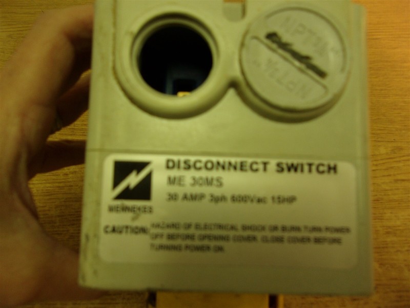 Mennekes ME30MS30A 3-phase 600VAC 15HP Disconnect Switch *FREE SHIPPING*