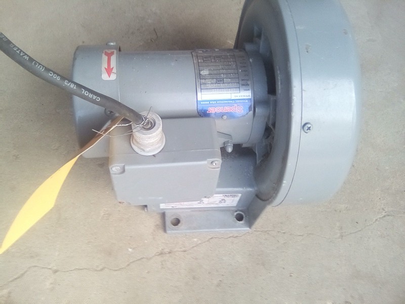 Spencer VB-002SB-001 Vortex Blower Motor .21 TE HP, 2700 RPM VBA90201