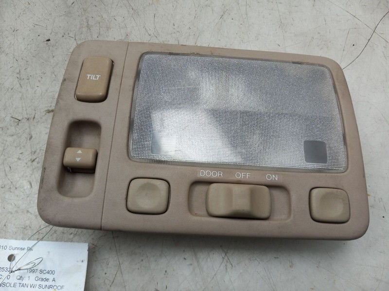 1997 LEXUS SC400 FRONT ROOF CONSOLE WITH SUNROOF TAN
