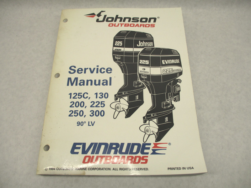 503152 Evinrude Johnson Outboard Service Manual "EO" 125-30 HP 90 Deg LV 1995