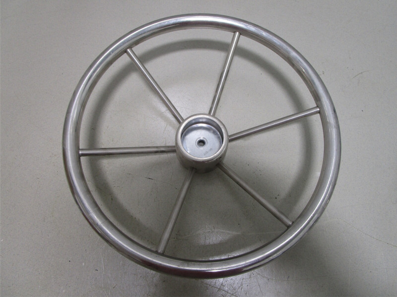 Mercury Ride Guide Marine Stainless 14.75" Steering Wheel 6 Spoke Square Shaft
