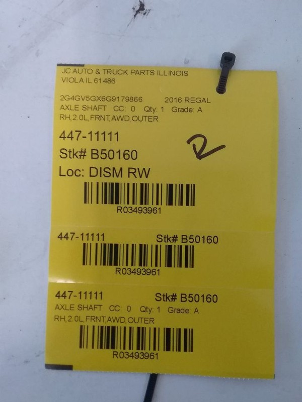 Axle Shaft Outer Assembly 3.6L Passenger Right Fits 14-20 IMPALA 3493961