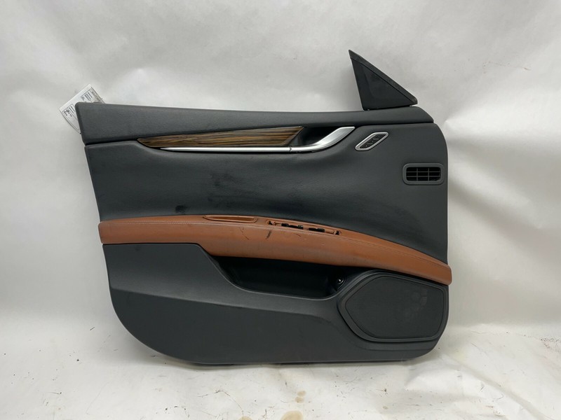2014-2019 MASERATI GHIBLI SQ4 FRONT LEFT DOOR PANEL BROWN EBANO WOOD TRIM DAMAGE