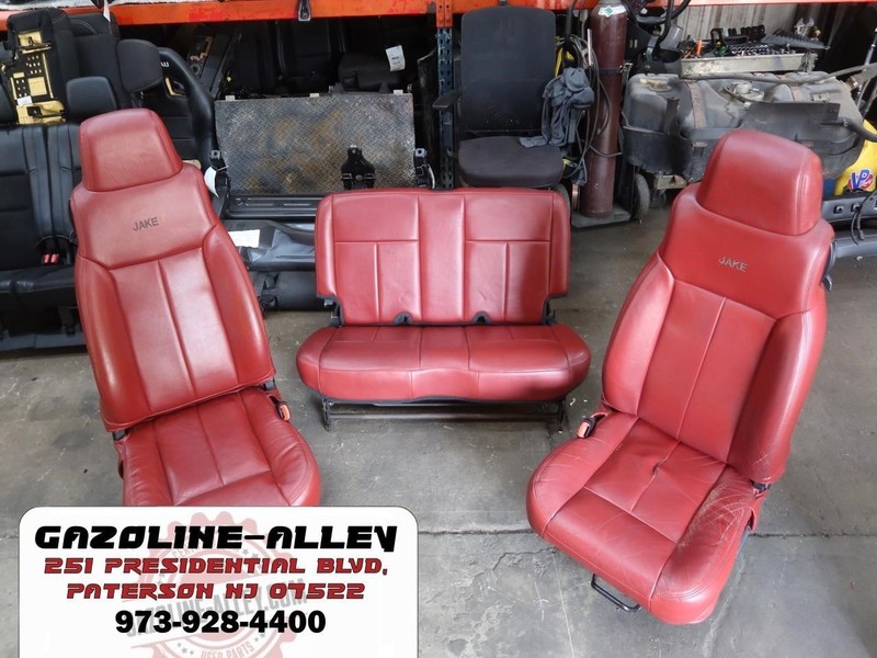2003-2006 Jeep Wrangler TJ Seat Set Front Rear Customer Red Leather