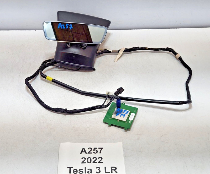✅ 17-23 OEM Tesla Model 3 Interior Rear View Mirror Assembly W/ Triple Cam Cover