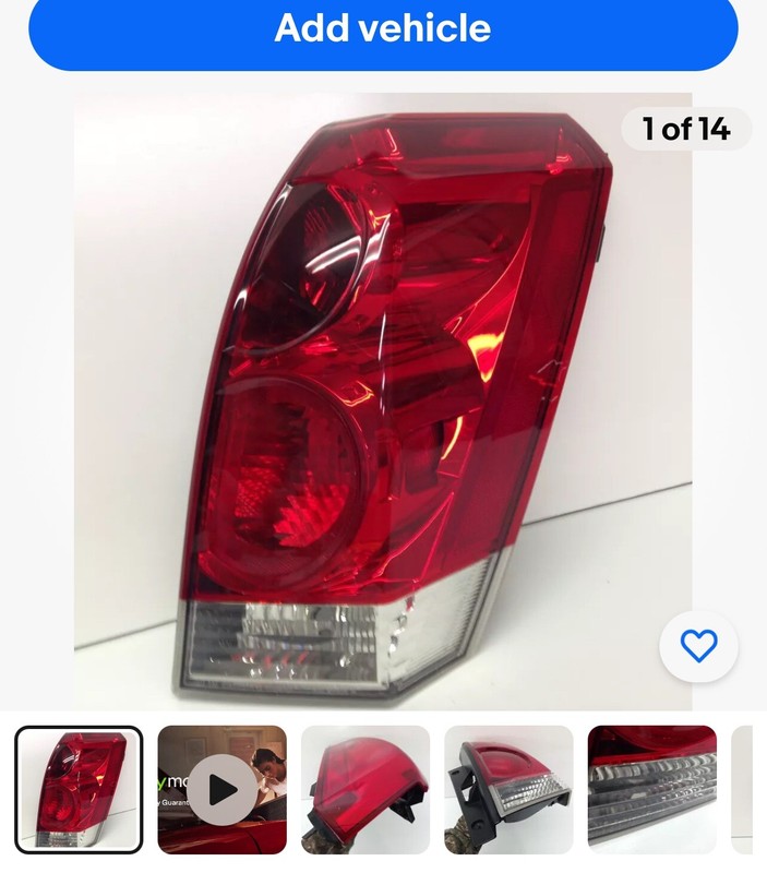 2004 2005 2006 2007 2008 2009 Nissan Quest Right PASSENGER Side Tail Light Shiny