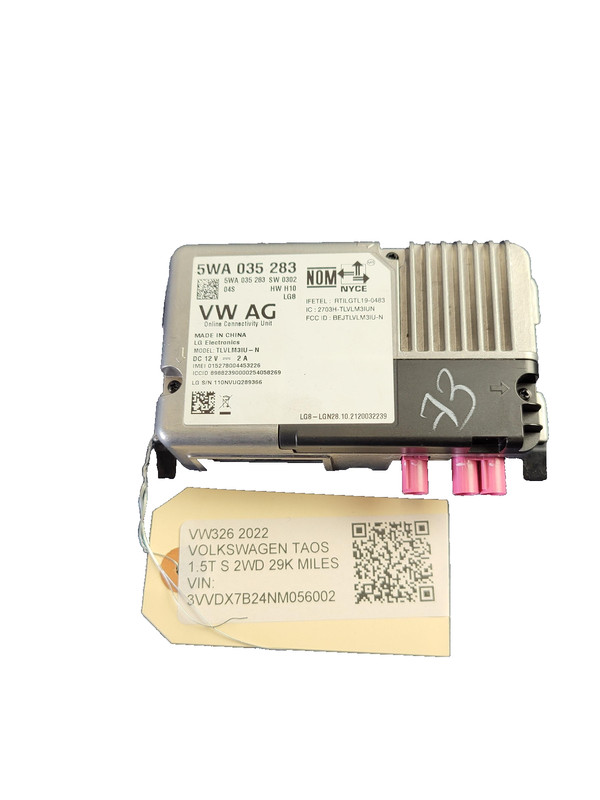 Used Oem Volkswagen Communication Telematics Control Module 1.5L 2022-2025 Taos