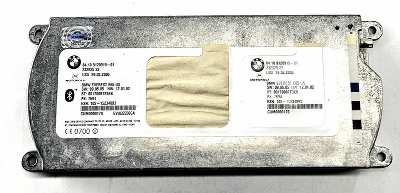 2006-2008 BMW 750i Trunk Mounted Communication Control Module OEM 84109120919
