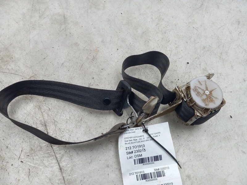 13 TOYOTA TUNDRA SR5 REAR PASSENGER RIGHT SEAT BELT BLK-FU20
