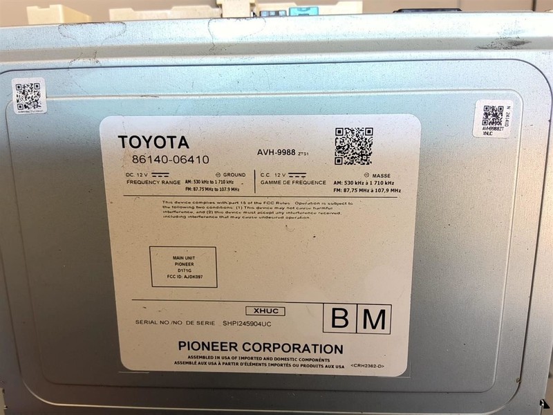Audio Equipment Radio Display And Receiver Fits 19-20 CAMRY 1729178
