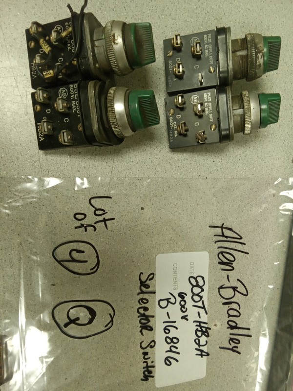 Allen-Bradley 800T-HB2A 600V B-16846 Selector Switch LOT OF 4