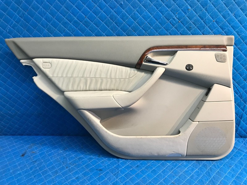 00-06 Mercedes W220 S500 Rear Left Driver Interior Door Panel Gray Beige