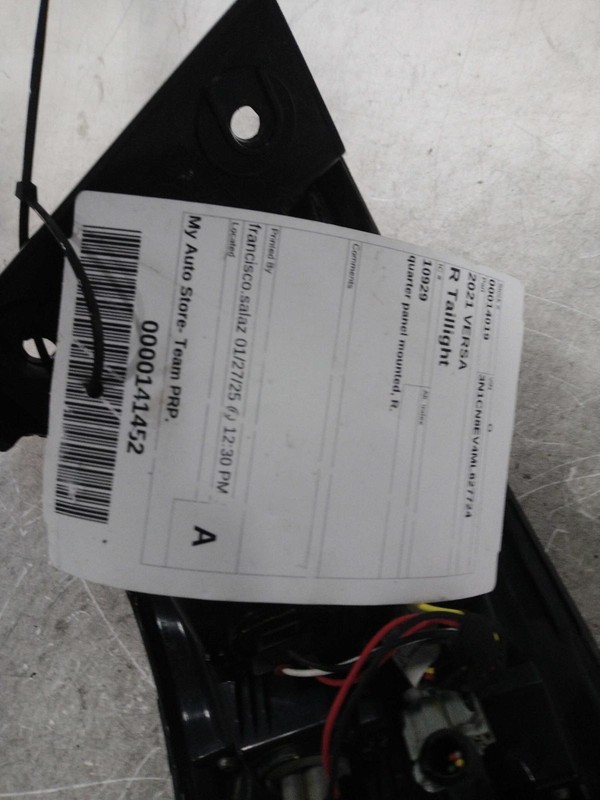 2021 Nissan Versa Right Tail Light Assembly 690957 Used 64K Miles