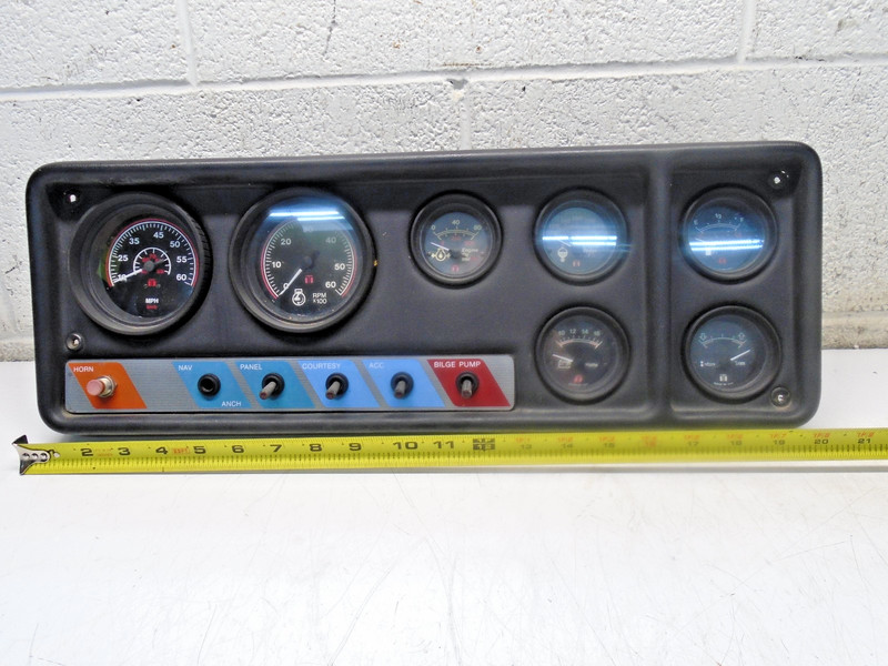 CD1 Marine Teleflex Gauge Panel RPM MPH Fuel Temp Trim Oil Volt & More