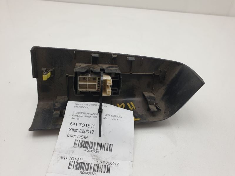 2011 TOYOTA SEQUOIA PASSENGER SIDE FRONT DOOR WINDOW SWITCH