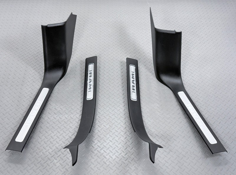 ✅ 2019-24 RAM 1500 Laramie OEM SCUFF PLATE PANEL SET Black FRONT REAR TRIM SILL