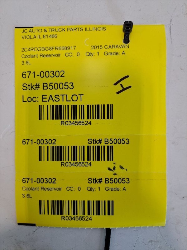 Coolant Reservoir Fits 08-20 CARAVAN 3456524