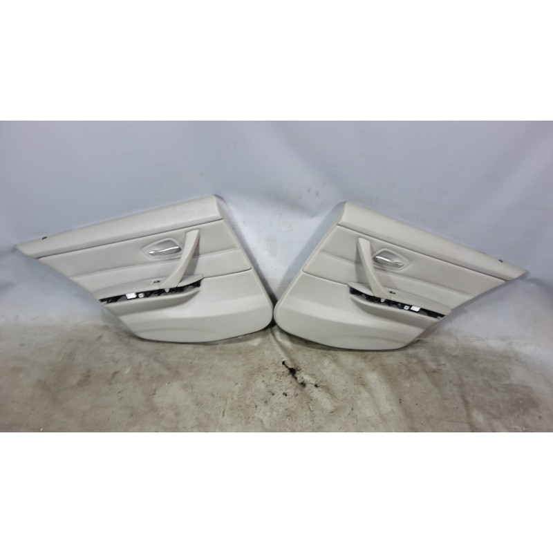 2008-2012 BMW E90 3-Series Sedan Rear Interior Door Panels Grey Leather OEM