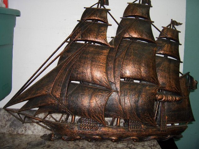 VintageCoppercraft Guild Taunton Ma Sailing Ship Wall Hanging#4574 Dart