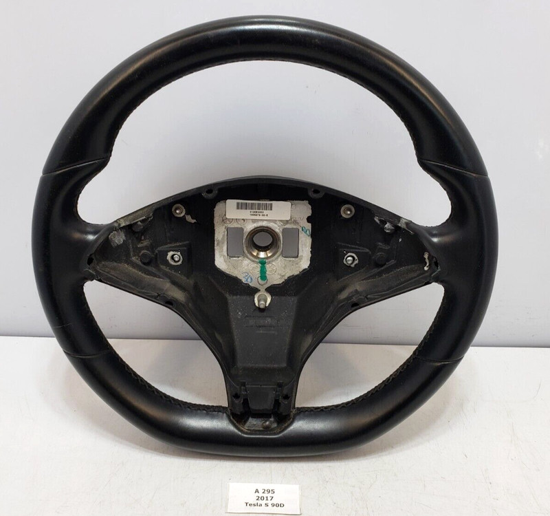 ✅ 2012-2020 Tesla Model S X Driver Steering Wheel Leather Black