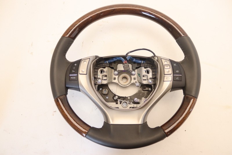 2013 LEXUS RX350 DRIVER STEERING WHEEL WOOD LEATHER MULTIFUNCTION OEM