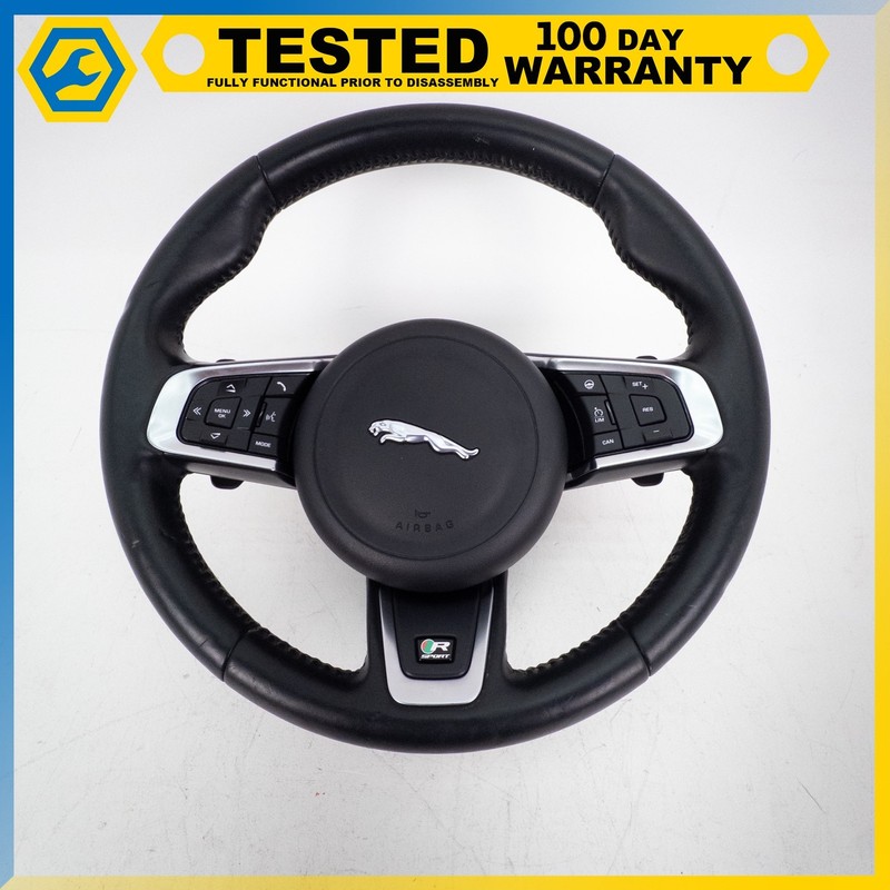 16-20 JAGUAR XF X260 XE F-PACE HEATED STEERING R-SPORT WHEEL BLACKOEM
