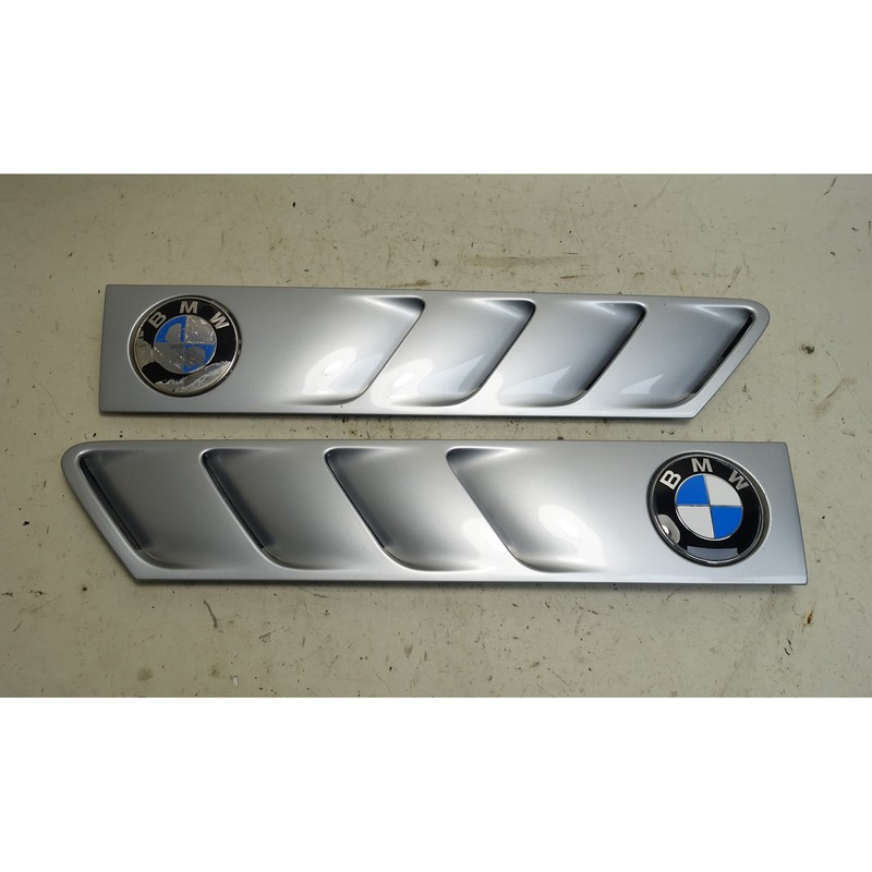 96-02 BMW Z3 Roadster Coupe Outside Cowl Hood Grille Pair Arctic Silver L R OEM