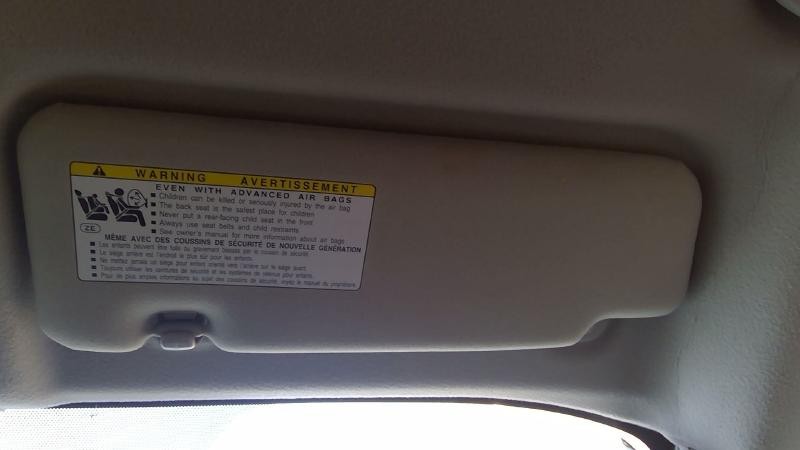 Sun Visor TOYOTA PRIUS Right 10 11 12 13 14 15