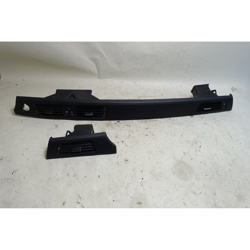 BMW E90 E92 M3 Dashboard Trim Finisher Pair Carbon Black Leather 2008-2013 OEM