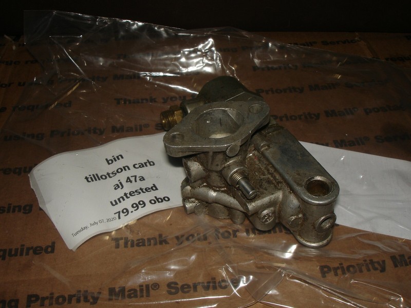 Tillotson carburetor aj47a untested Bin 503 #1