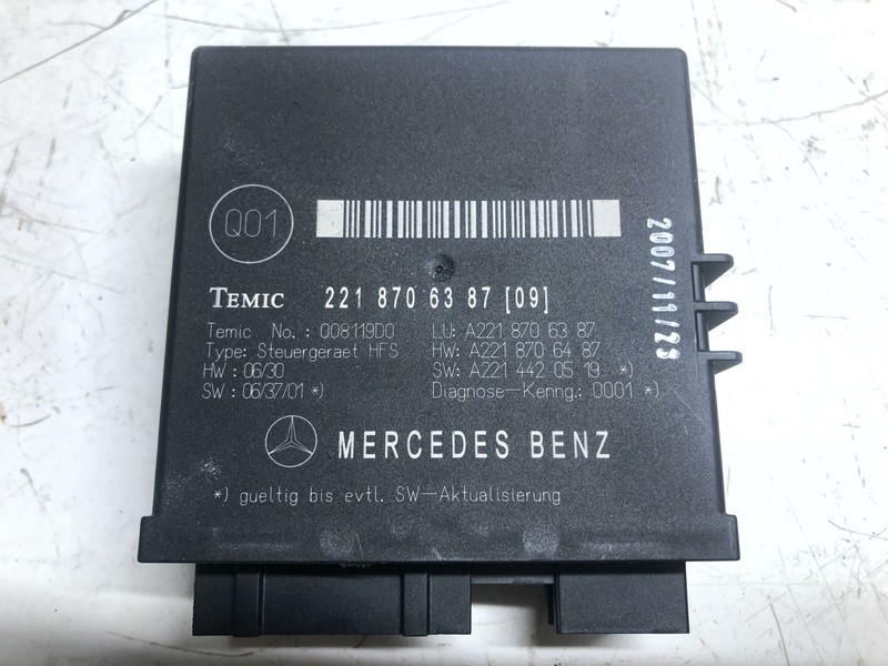 07-09 Mercedes W216 CL65 S550 Trunk Release Open Close Control Module 2218706387