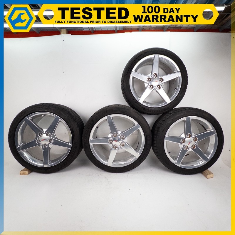 05-13 CHEVROLET CORVETTE C6 18x8.5/19x10 FRONT & REAR WHEEL RIM SET OEM