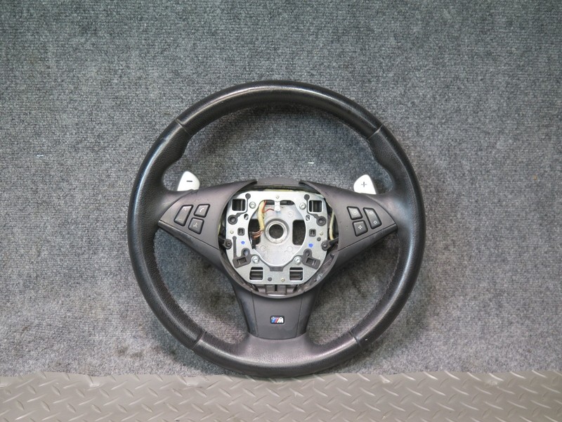 2006-2010 BMW E63 E60 M5 M6 SMG M SPORT LEATHER STEERING W PADDLES & CONTROLS