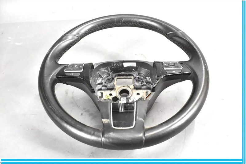 11-17 Volkswagen VW Touareg 3 Spoke Steering Wheel W/ Controls Leather Black OEM