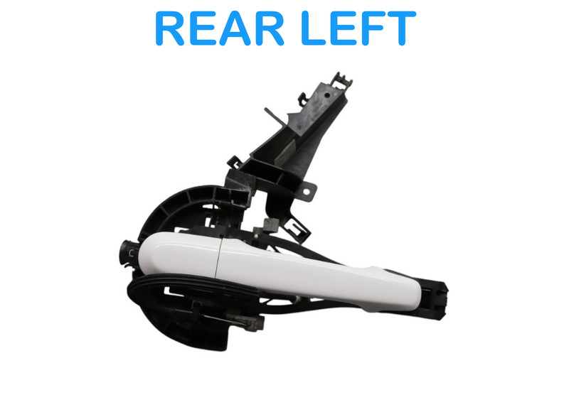 09-15 Jaguar XF X250 Rear Left Side Exterior Door Handle w/Bracket White Oem