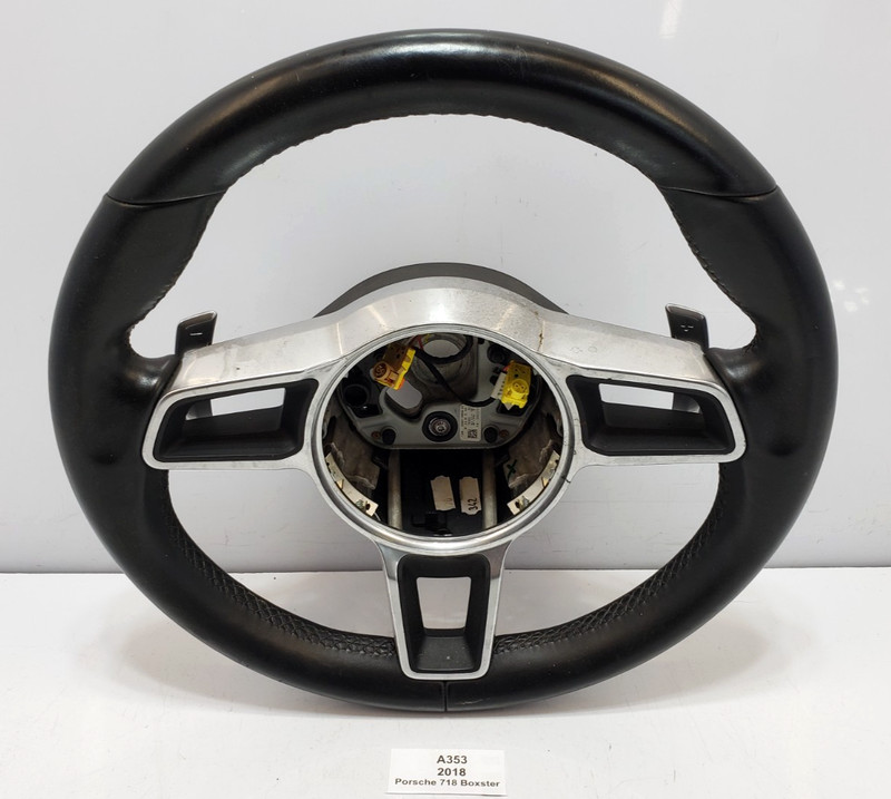 ✅ 17-25 OEM Porsche 718 Boxster 982 Steering Wheel Leather Black W/ Shifters 36k