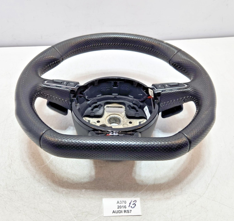 ✅ 2014-2018 OEM Audi RS7 Sport Steering Wheel Leather Black W/ Paddle Shifters