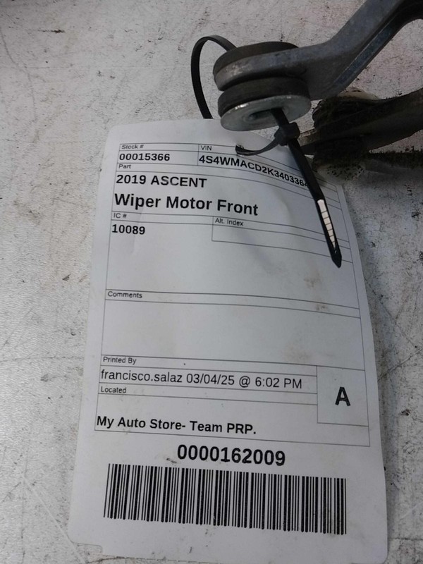 2019 Subaru Ascent Wiper Motor OEM 86511XC00A - 66K Miles, Red, Used