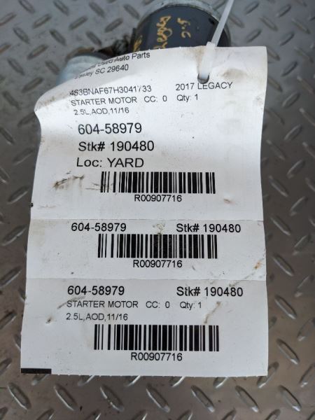 Starter Motor Fits 15-19 LEGACY 907716