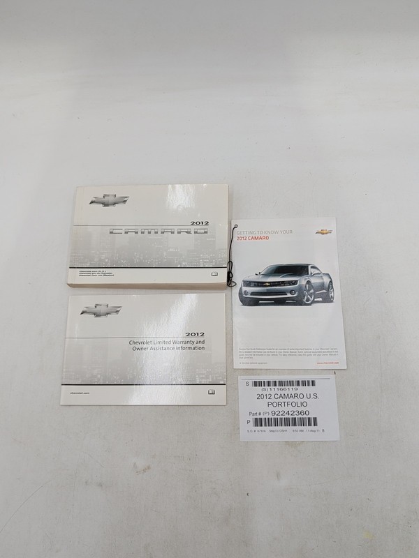 2012 Chevrolet Camaro Owners Manual And Warranty With Free Shipping