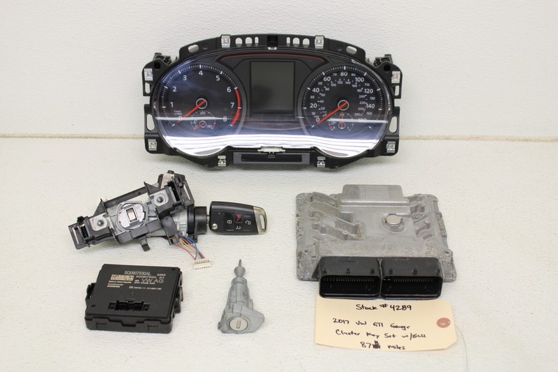 MK7 VW GTI DSG Gauge Cluster Key Set ECU Gateway Locks 87k Miles Oem 2015-2017